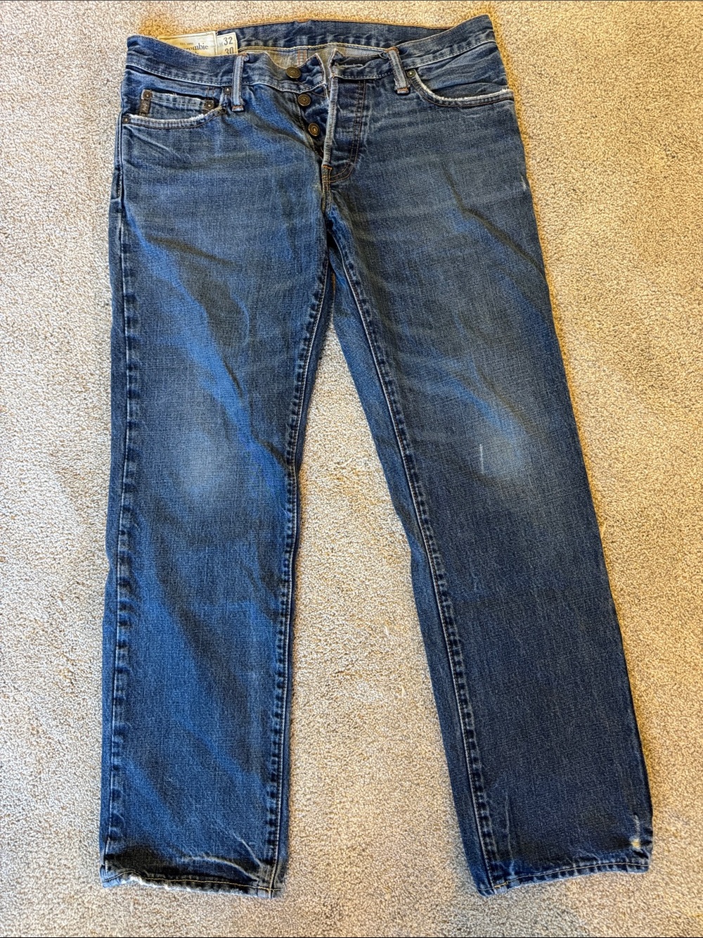 Abercrombie & Fitch Men's Blue Straight-Leg Jeans